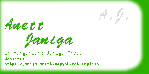 anett janiga business card